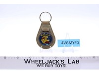 Ms. Pac Man Black Suede Leather And Metal Keychain TM MM NOS