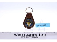 Ms. Pac Man Brown Suede Leather And Metal Keychain TM MM NOS