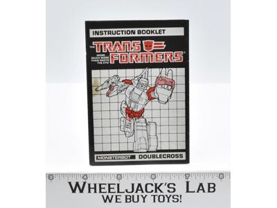 Doublecross Action Figure Instruction Manual Booklet 1987 Hasbro G1 Transformers