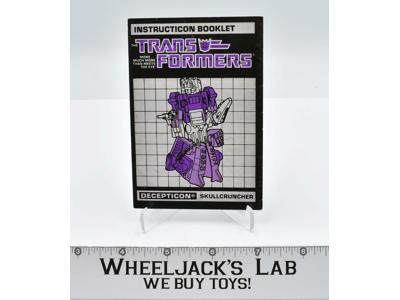 Skullcruncher Instruction Manual Booklet 1987 Hasbro G1 Transformers Vintage