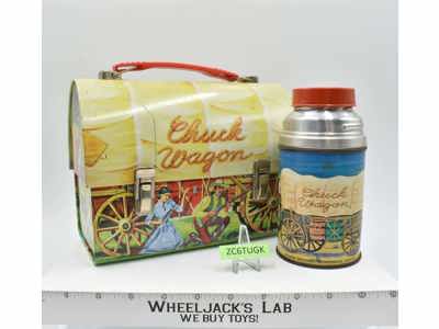 Chuck Wagon Western Dome Metal Lunchbox W/Thermos 1990 GWhiz Reproduction