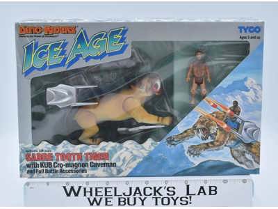 Sabre Tooth Tiger w/ KUB Caveman Dino-Riders Ice Age 1990 Tyco NEW MISB SEALED