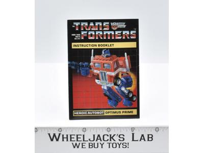 Optimus Prime Action Figure Instruction Manual Booklet 1984 G1 Transformers