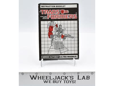 Ultra Magnus Instruction Booklet Manual 1986 G1 Transformers Vintage