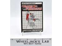 Ultra Magnus Instruction Booklet Manual 1986 G1 Transformers Vintage