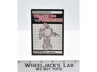 Grapple Action Figure Instruction Manual Booklet 1985 G1 Transformers