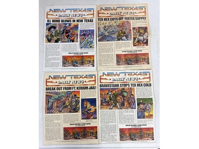 Lot of 4 New Texas Daily News Poster/Newspaper Bravestarr Mattel 1986 Vintage