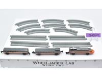 Lot of 3 Train Cars W/ 12 Tracks Pieces 1988-89 Vintage Galoob Micro Machines