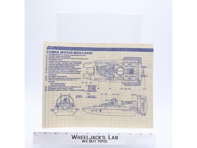 Cobra Water Moccasin 1984 ORIGINAL Instructions / Blueprints G.I. Joe Vehicle