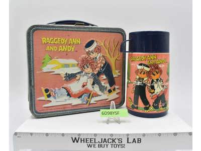 Raggedy Ann & Andy Metal Lunchbox W/Thermos 1973 Aladdin Industries