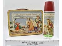 Roy Rogers & Dale Evens Double R Bar Ranch Metal Lunchbox 1950's Thermos Brand
