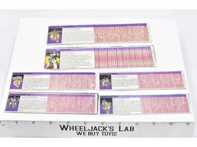 Bruticus Lot of 6 Action Figure Tech Specs 1985 Vintage Hasbro G1 Transformers