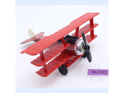 Red Baron DR-1 Tri-Plane Metal and Plastic Vintage TootsieToy 9" Aircraft