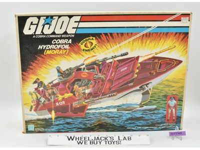 Cobra Moray Hydrofoil 100% Complete W/ Driver, Box & Lens GI Joe 1985 Hasbro