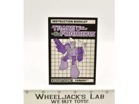 Fangry Instruction Manual Booklet 1988 Hasbro G1 Transformers Action Figure