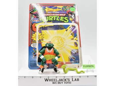 Shell Slammin' Mike w/Cardback NR MINT 100% Complete TMNT 1991 Playmates Vintage