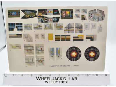 Y-Wing UNUSED Sticker Sheet ONLY Star Wars 1983 Kenner NO REPRO