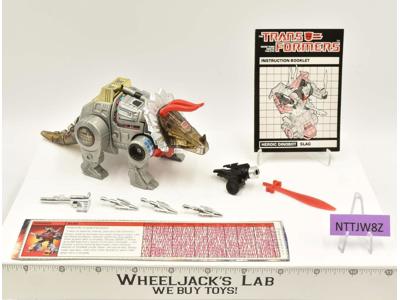 Slag 100% Complete 1985 Vintage G1 Transformers Triceratops Action Figure