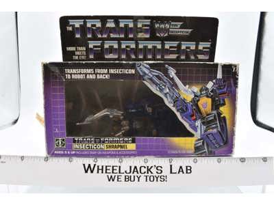 Shrapnel W Box 100% Complete 1985 Vintage Hasbro Action Figure G1 Transformers