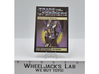 Skywarp Action Figure Instruction Manual Booklet 1984 G1 Transformers