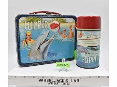 Flipper Metal Lunchbox W/Thermos 1966 King-Seeley Thermos Co
