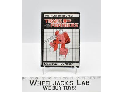 Joyride Instruction Manual Booklet 1987 Hasbro G1 Transformers Action Figure