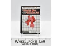 Joyride Instruction Manual Booklet 1987 Hasbro G1 Transformers Action Figure
