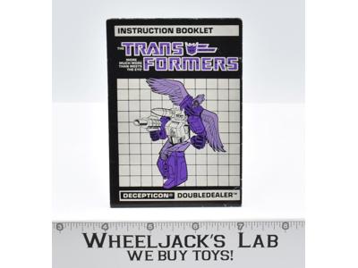 Doubledealer Vintage Instruction Manual Booklet 1988 G1 Transformers