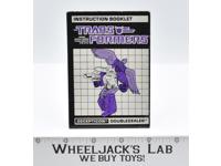 Doubledealer Vintage Instruction Manual Booklet 1988 G1 Transformers