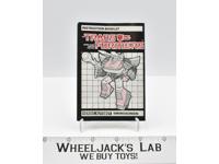 Smokescreen Action Figure Instruction Manual 1985 Vintage Hasbro G1 Transformers