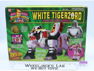 White Tigerzord W/Ranger 100% Complete Power Rangers 1994 Bandai Action Figure