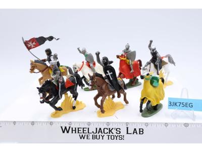 Lot of 7 Knights on Horses Miniature Figurines 1970-80's Britain's LTD 3"
