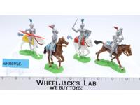 Lot of 4 Medieval Knights on Horses 1970-80's Crescent Toy Company 2"