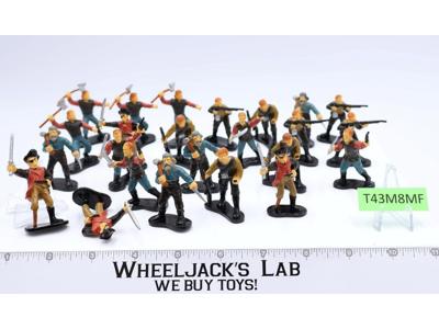 Lot of 24 Pirates & Townspeople Miniature Figurines 1970-80's Unknown Brand 2"