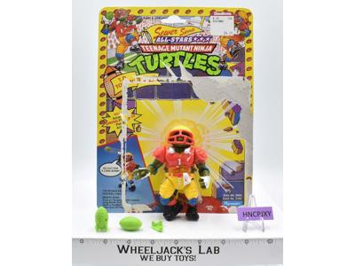 T.D. Tossin' Leo w/Cardback 100% Complete TMNT 1991 Playmates Vintage Figure