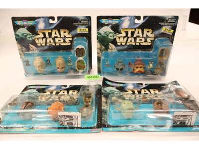 Lot of 4 Mini Transforming Heads Star Wars Micro Machines 1996 Galoob NEW SEALED