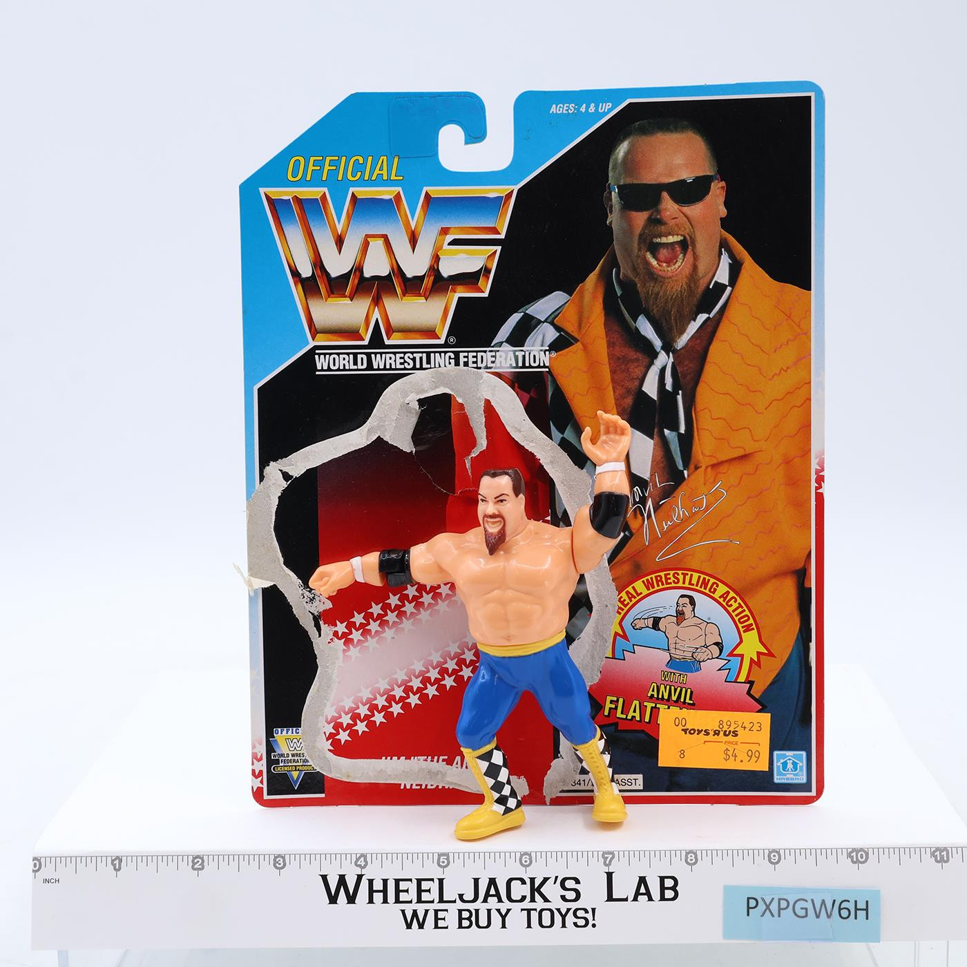Jim The Anvil Neidhart W/CARDBACK 1993 WWF Wrestling Hasbro Action Figures