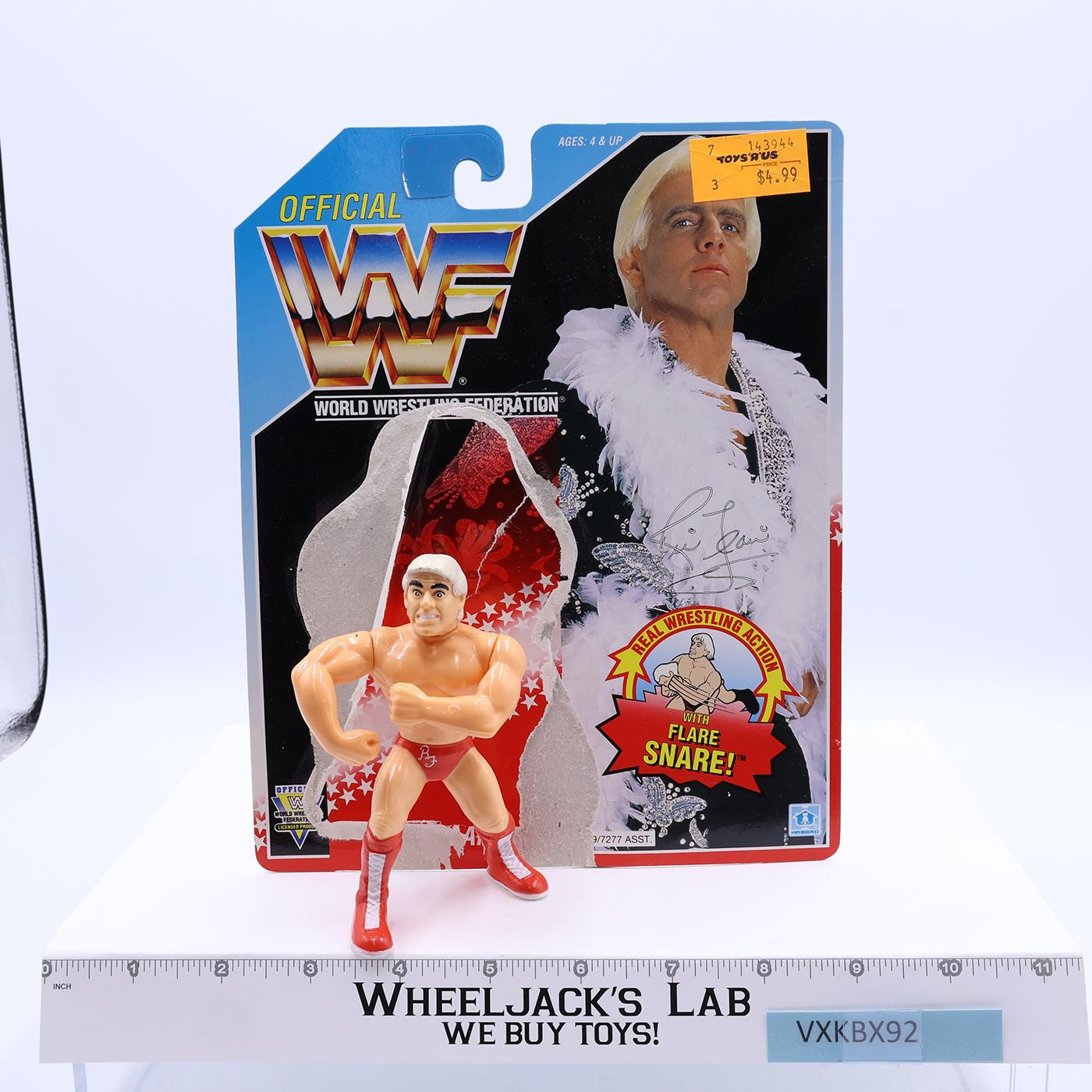 Rick Flair 100% Complete W/CARDBACK 1992 WWF Wrestling Hasbro Vintage NM