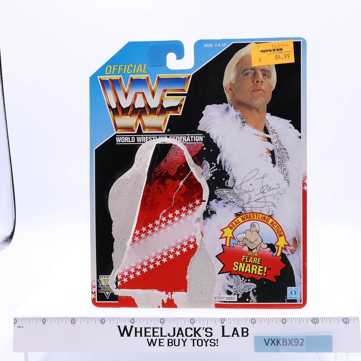 Rick Flair 100% Complete W/CARDBACK 1992 WWF Wrestling Hasbro Vintage NM