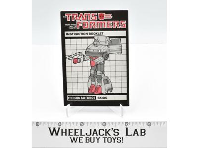 Skids Instructions Manual Booklet 1985 Hasbro G1 Transformers Vintage Figure