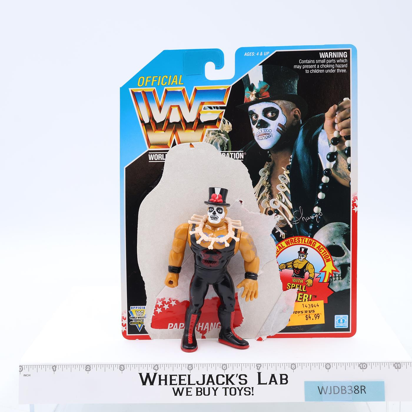 Papa Shango W/CARDBACK 100% Complete 1992 WWF Wrestling Hasbro Vintage