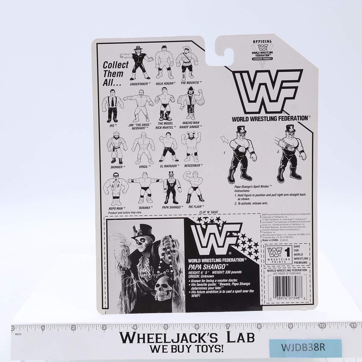 Papa Shango W/CARDBACK 100% Complete 1992 WWF Wrestling Hasbro Vintage
