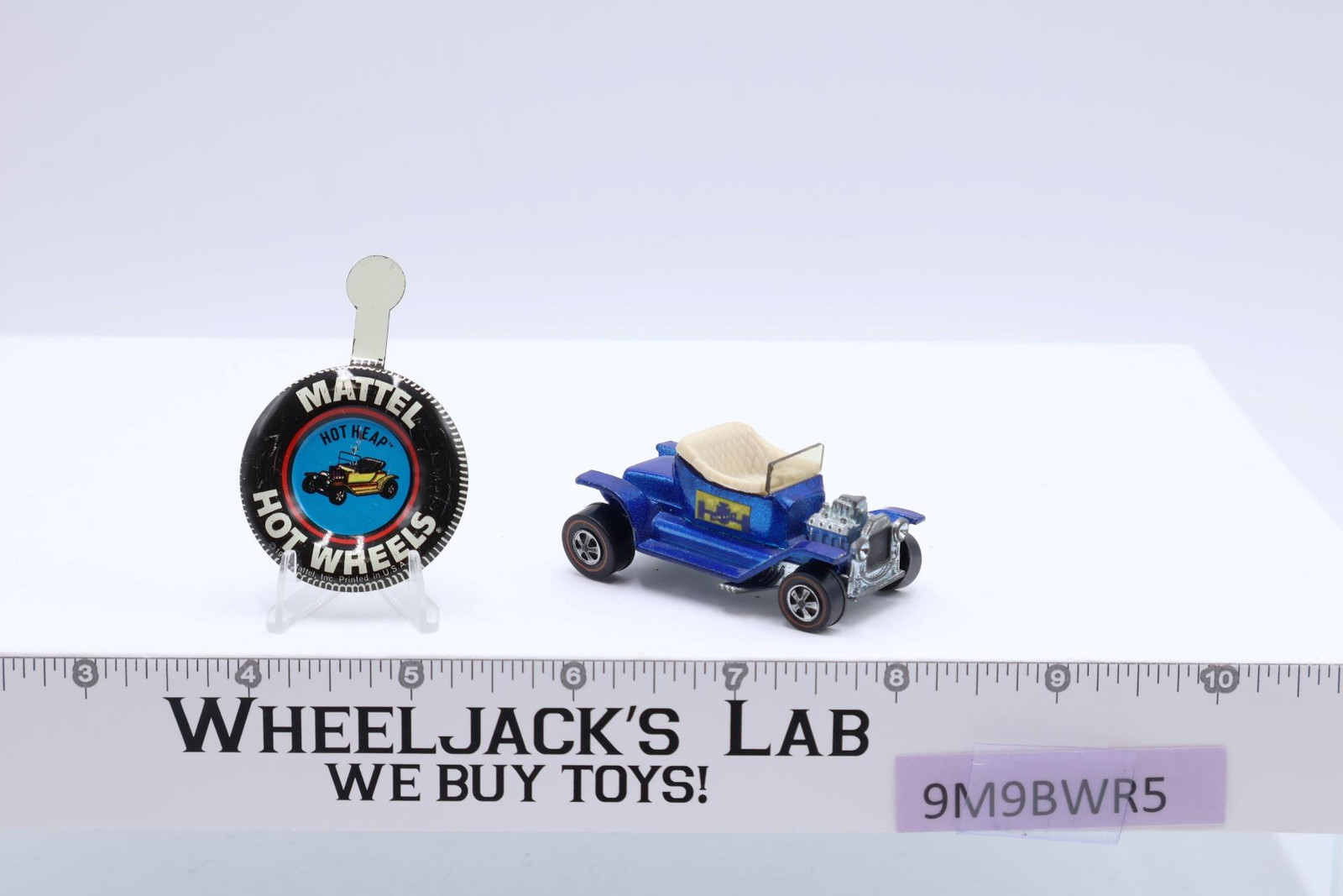 Hot Heap Spectraflame Blue 1968 Hot Wheels Mattel Vintage Redline RL w/ Button