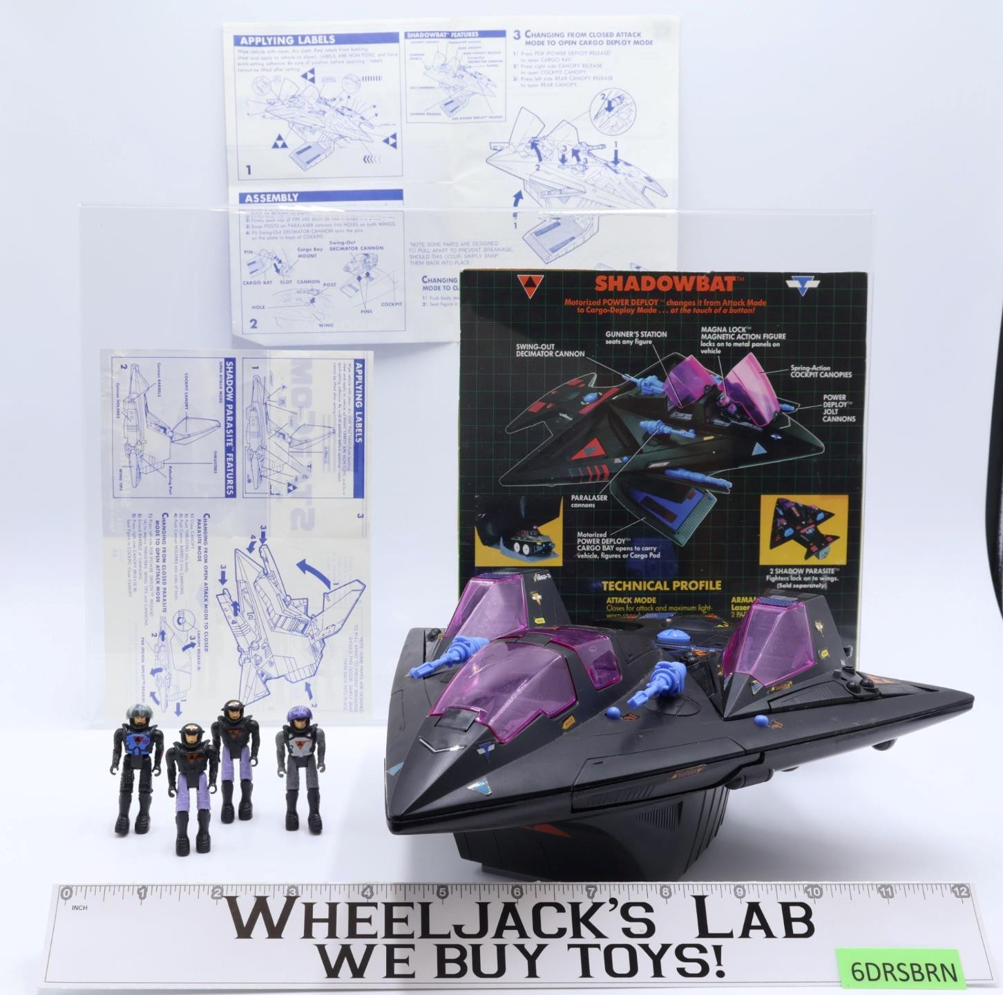 Shadow Bat W/ Parasites 100% Complete Starcom 1986 Coleco Action Figure Vehicle