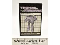 Shockwave Instruction Manual Booklet 1985 Hasbro G1 Transformers Action Figure