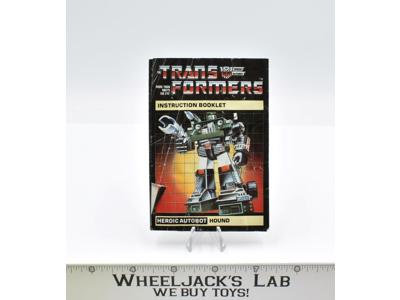 Hound Action Figure Vintage Instruction Manual 1984 Hasbro G1 Transformers