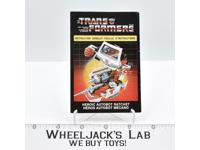 Ratchet Instruction Manual Booklet CANADIAN 1984 Hasbro G1 Transformers Vintage