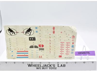 Killer W.H.A.L.E. NEW UNUSED Decal Sticker Sheet G.I. Joe 1984 Hasbro Vintage