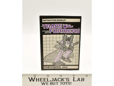 Dirge Action Figure Instruction Manual Booklet 1985 Hasbro G1 Transformers