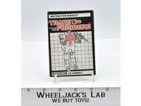 Silverbolt Instruction Manual Booklet 1986 Hasbro G1 Transformers